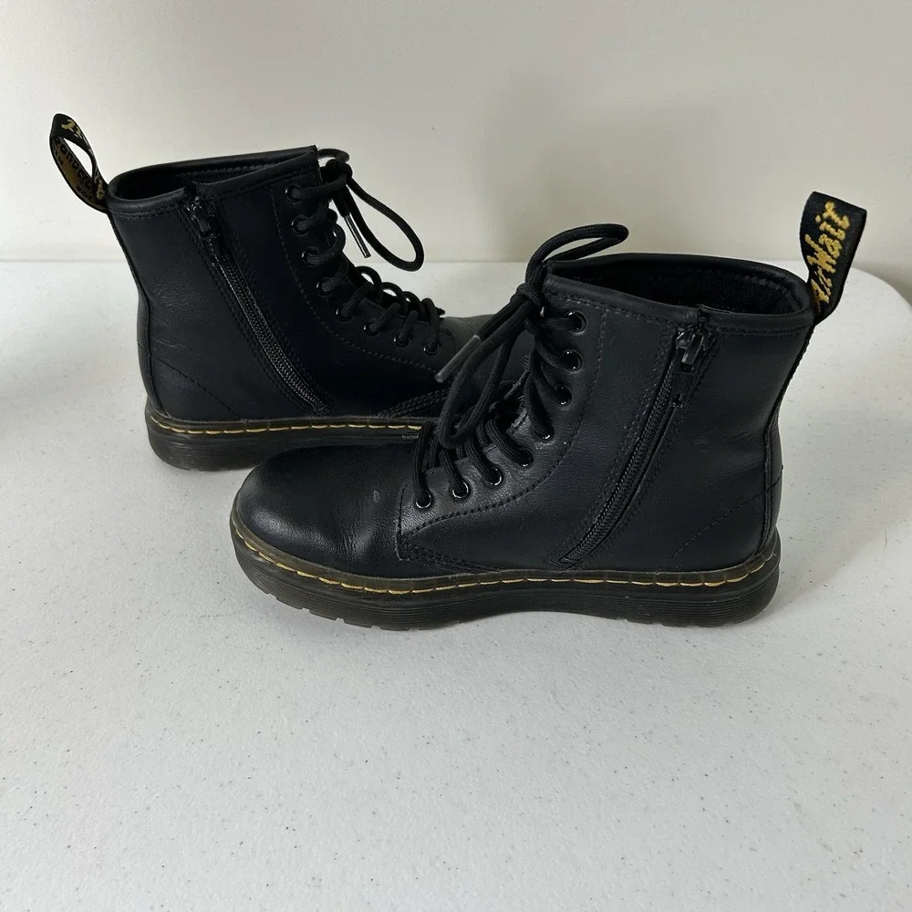 Doc Martens Boots Kids 2 Zavala J Leather Combat Black